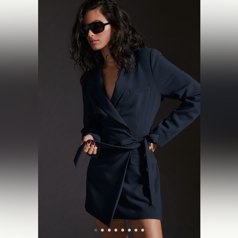 NWT Anthropologie tie-waist blazer mini dress 6